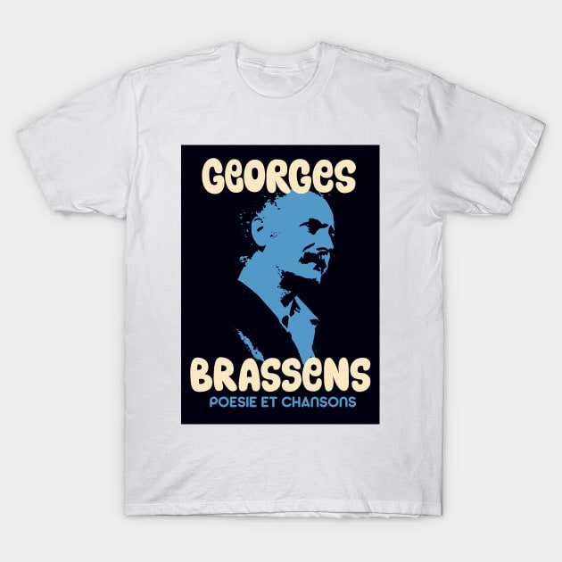 Georges Brassens Tribute Design - Poesie et Chansons T-Shirt by Boogosh
